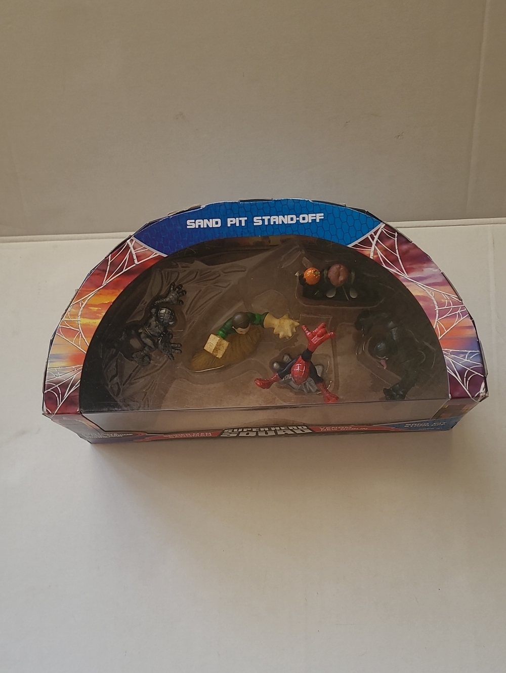 SAND PIT STANDOFF SUPERHERO SQUAD Spider-Man Sandman Venom New Goblin New In Box